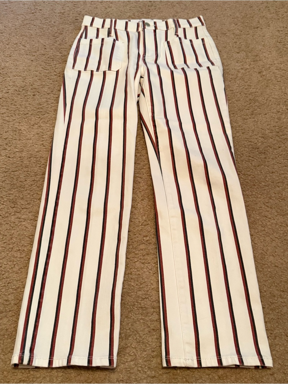 Frame Le Bardot Straight Classic Stripe Cropped Jeans Size 26
